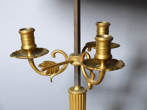 Lampe bouillotte en bronze doré et tôle laquée - Antiquités Olivier Alberteau