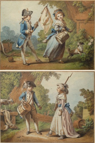"Le tambour national" et "Le chapeau national" - Jean-Baptiste HUET (1745-1811)