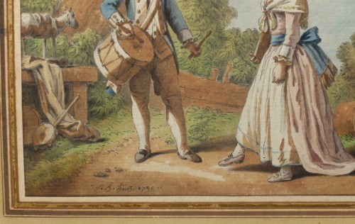 "Le tambour national" et "Le chapeau national" - Jean-Baptiste HUET (1745-1811) - Louis XVI