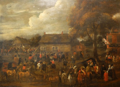 Important tableau du XVIIe siècle "Kermesse flamande"