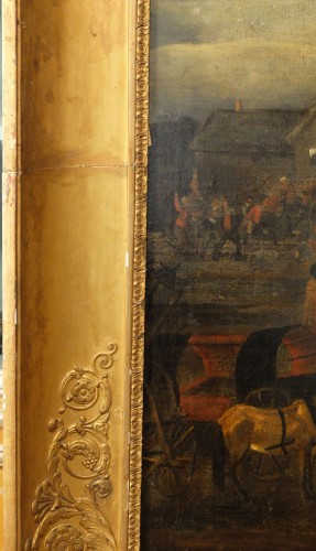 Antiquités - Important tableau du XVIIe siècle "Kermesse flamande"