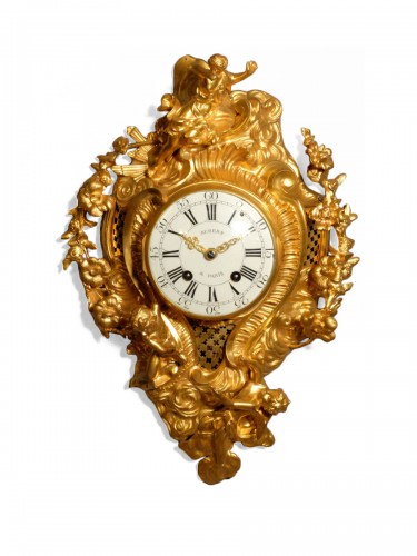 Louis XV cartel by Aubert, valet de chambre and watchmaker to the King, circa 1750
