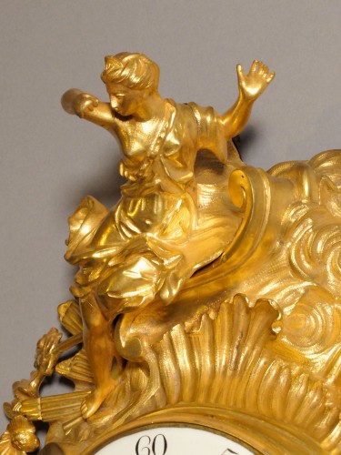 Horlogerie Cartel - Cartel Louis XV par Aubert, valet de chambre et horloger du Roi, circa 1750