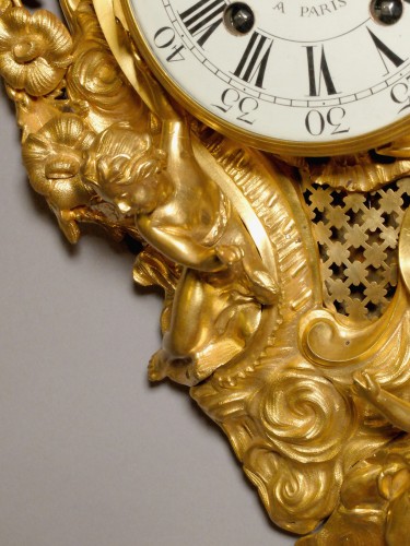 Louis XV - Louis XV cartel by Aubert, valet de chambre and watchmaker to the King, circa 1750