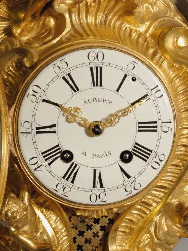 Antiquités - Louis XV cartel by Aubert, valet de chambre and watchmaker to the King, circa 1750