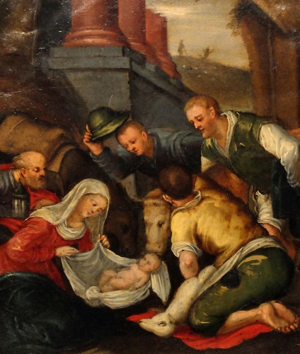 L'adoration des bergers d'après Jacopo Bassano - Tableaux et dessins Style Louis XIII