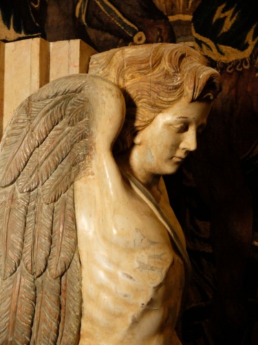 Importante paire d'anges sculptés en gaine - Napoléon III
