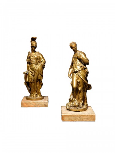 Paire de bronzes italiens - Minerve et Judith