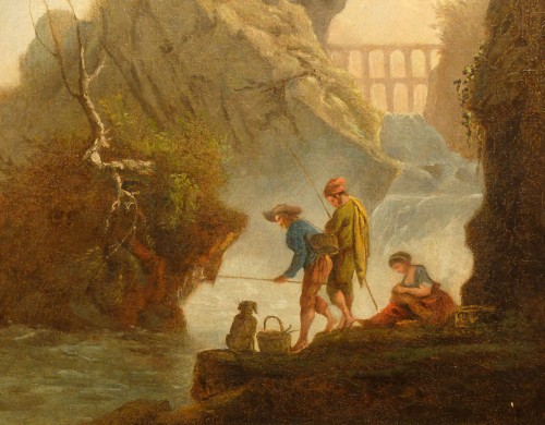 Les cascatelles de Tivoli, école française - Antiquités Olivier Alberteau