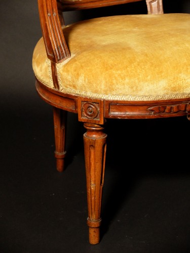 XVIIIe siècle - Paire de fauteuils en cabriolet d'époque Transition