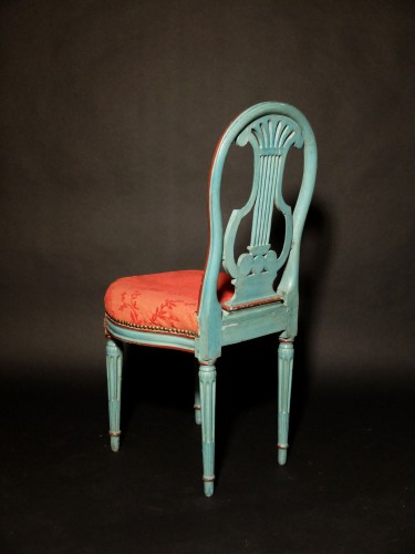 Sièges Chaise - Paire de chaises à la lyre d'époque Louis XVI