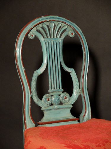 Louis XVI - Paire de chaises à la lyre d'époque Louis XVI
