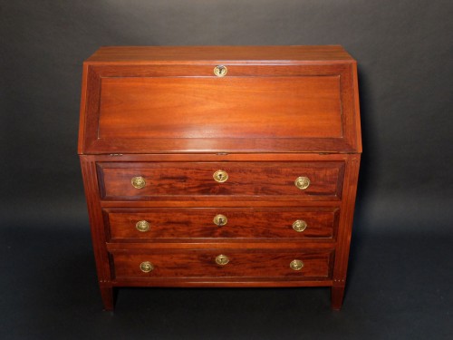 Scribanne Chest Of Drawers In Solid Mahogany, Louis XVI Period  - 