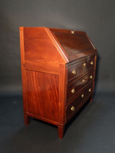 18th century - Scribanne Chest Of Drawers In Solid Mahogany, Louis XVI Period 
