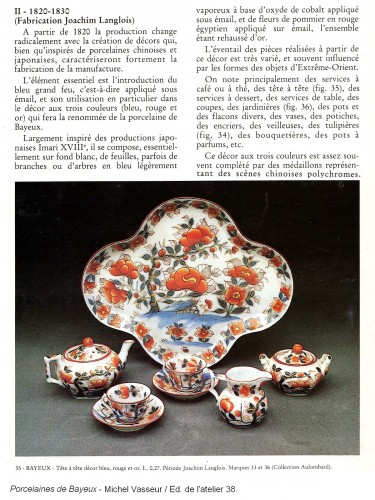 Ensemble de porcelaines tricolores de Bayeux - Période Joachim Langlois - Antiquités Philippe Glédel