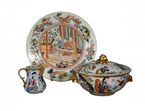 Ensemble de porcelaines de Bayeux au chinois - Période Sophie & Jenny Langlois