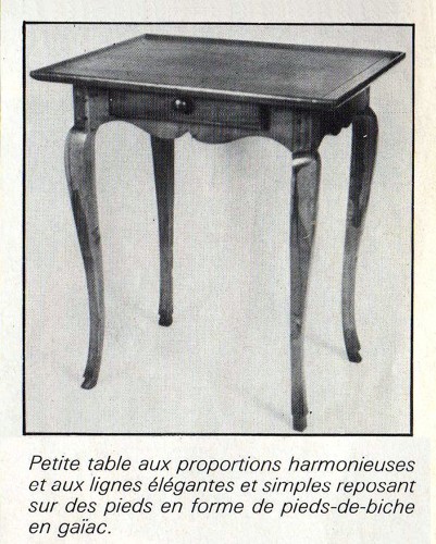 Antiquités - Table Louis XV en bois de gaïac - La Rochelle XVIIIe siècle