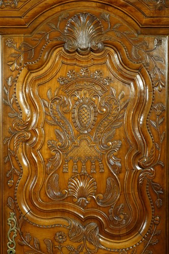 Directoire - Armoire de mariage rennaise signée Charles Croizé et datée 1801