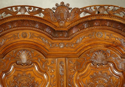 Antiquités - French &quot;rennaise&quot; wedding cabinet or Armoire signed Charles Croizé and dated 1801