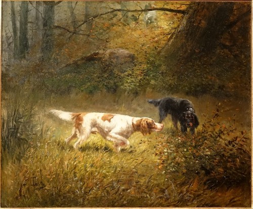 19th century - Pair of hunting scenes - Pierre Testu (1889-1928)