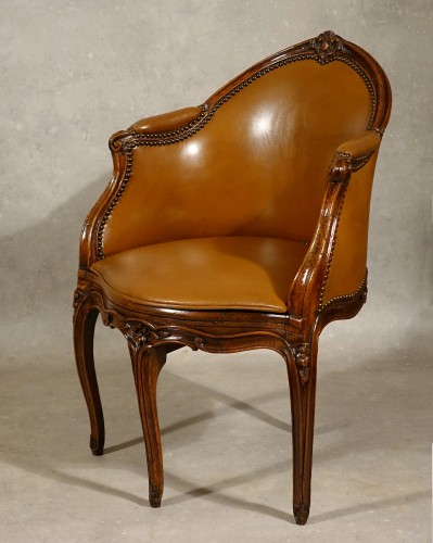 Sièges Fauteuil & Bergère - Fauteuil de bureau par Jean-René Nadal, Paris époque Louis XV