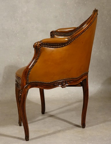 Fauteuil de bureau par Jean-René Nadal, Paris époque Louis XV - Antiquités Philippe Glédel