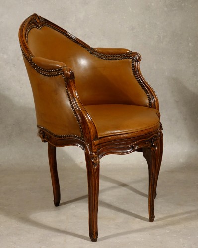 Antiquités - Fauteuil de bureau par Jean-René Nadal, Paris époque Louis XV