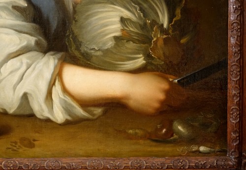 La coupeuse de choux ou Le Midy. Atelier de Jean-Baptiste Santerre. XVIIIe - Antiquités Philippe Glédel