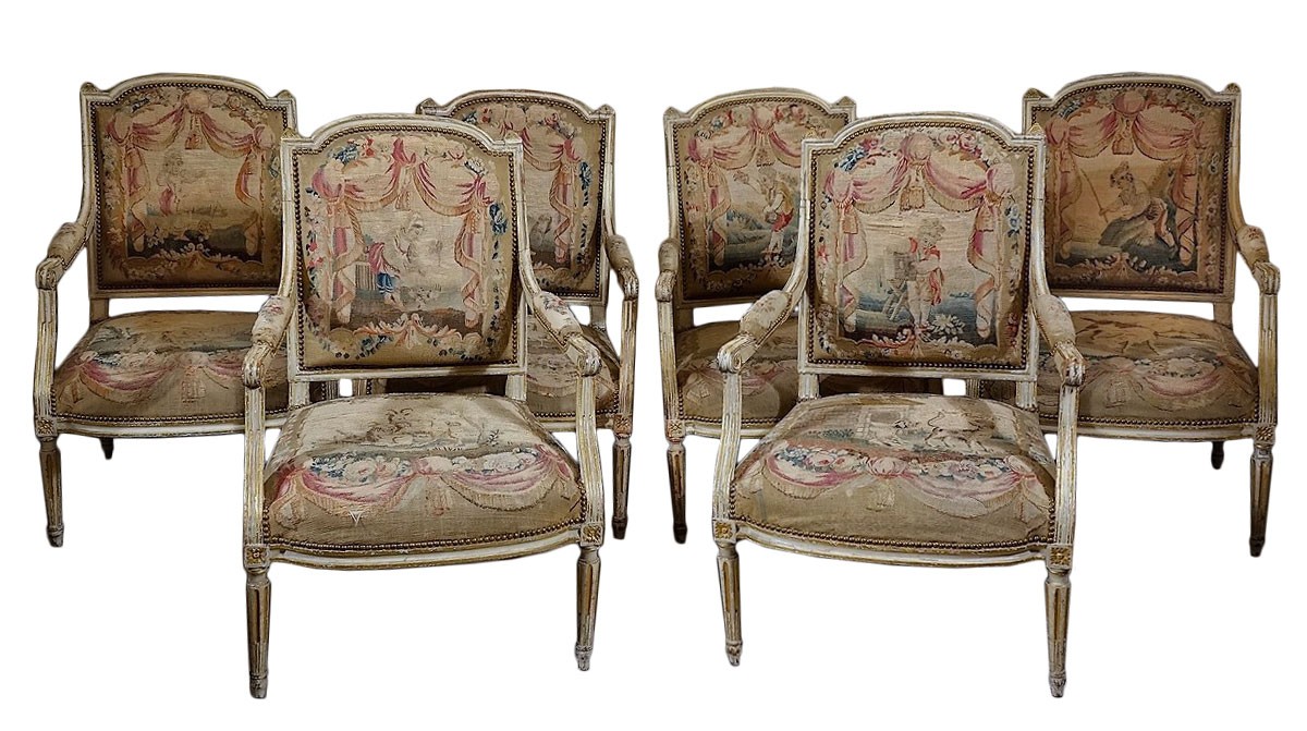 Louis XVI period salon furniture - Paris 18th century - Ref.106952