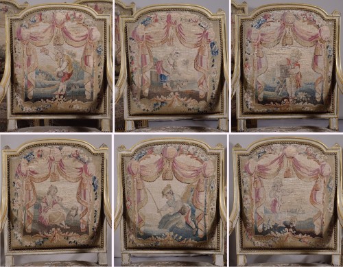 Antiquités - Louis XVI period salon furniture - Paris 18th century