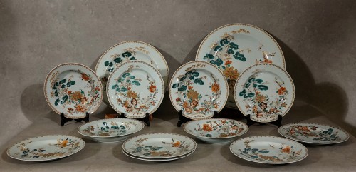 Partie de service de la Cie des Indes famille verte - Céramiques, Porcelaines Style 