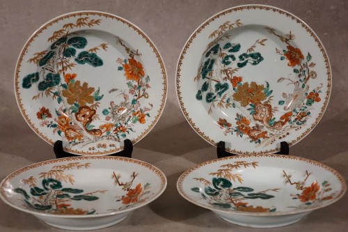 XVIIIe siècle - Partie de service de la Compagnie des Indes famille verte - Chine - Kangxi