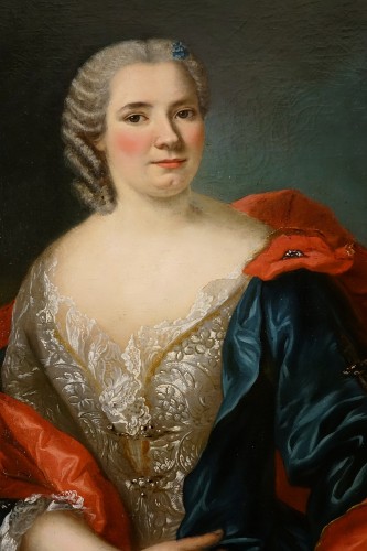 XVIIIe siècle - Grand portrait d'époque Régence - Cercle des Van Loo
