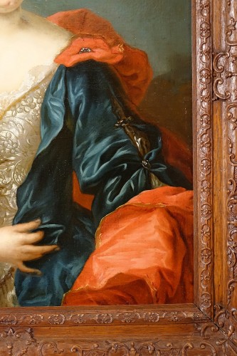Antiquités - Grand portrait d'époque Régence - Cercle des Van Loo