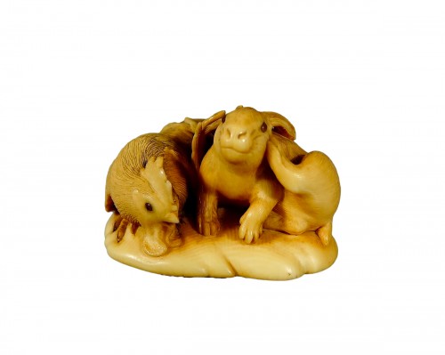 Netsuke signé Kaigyokusai Masatsugu