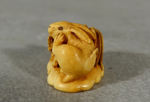 XIXe siècle - Netsuke signé Kaigyokusai Masatsugu