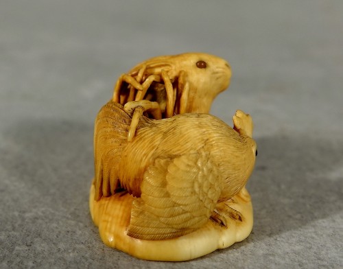 Antiquités - Netsuke signé Kaigyokusai Masatsugu