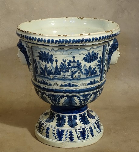 Important vase à oranger - Nevers fin XVIIe début XVIIIe - Antiquités Philippe Glédel