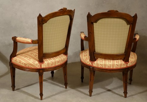 Suite of 4 Louis XVI armchairs stamped Pillot, Nîmes 18th century - 