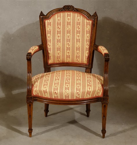 Suite of 4 Louis XVI armchairs stamped Pillot, Nîmes 18th century - Louis XVI