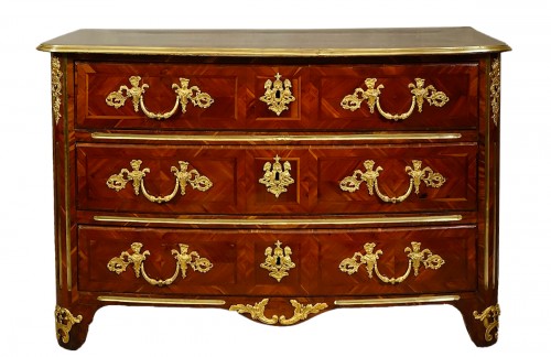 Commode grenobloise Louis XIV en placage de prunier