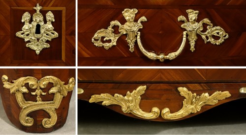 Louis XIV - Commode grenobloise Louis XIV en placage de prunier