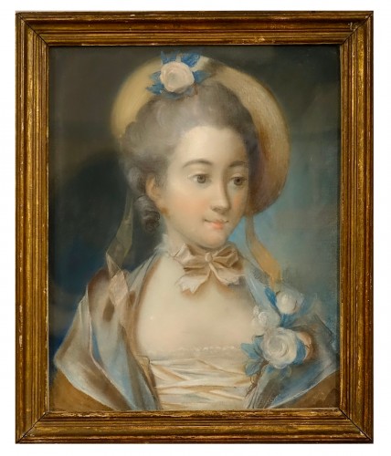 Portrait d'une jeune fille - Pastel XVIIIe