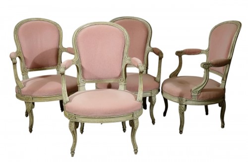 Salon de 4 fauteuils Transition en console par Georges Jacob - Paris XVIIIe