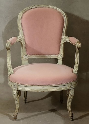 Salon de 4 fauteuils Transition en console par Georges Jacob - Paris XVIIIe - Sièges Style Transition