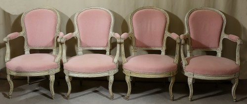 Sièges Canapé & Mobilier de Salon - Salon de 4 fauteuils Transition en console par Georges Jacob - Paris XVIIIe