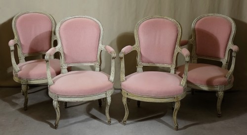 Salon de 4 fauteuils Transition en console par Georges Jacob - Paris XVIIIe - Antiquités Philippe Glédel