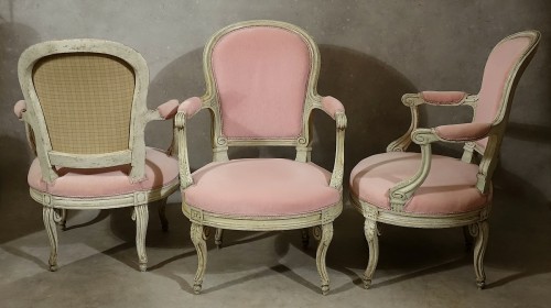 Salon de 4 fauteuils Transition en console par Georges Jacob - Paris XVIIIe - Transition