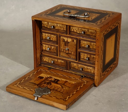 Petit cabinet d'Augsbourg XVIIe - Mobilier Style 