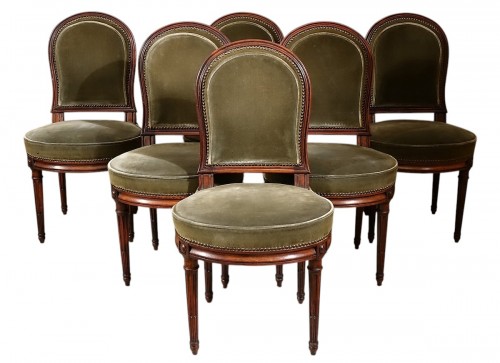 Six chaises en acajou massif par Georges Jacob